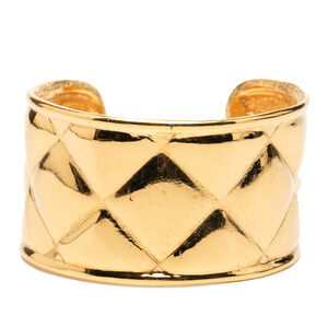 Pre-Loved Chanel Gold Plated Quilted Cuff Bracelet